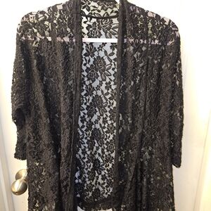 Elegant Black Lace Cardigan